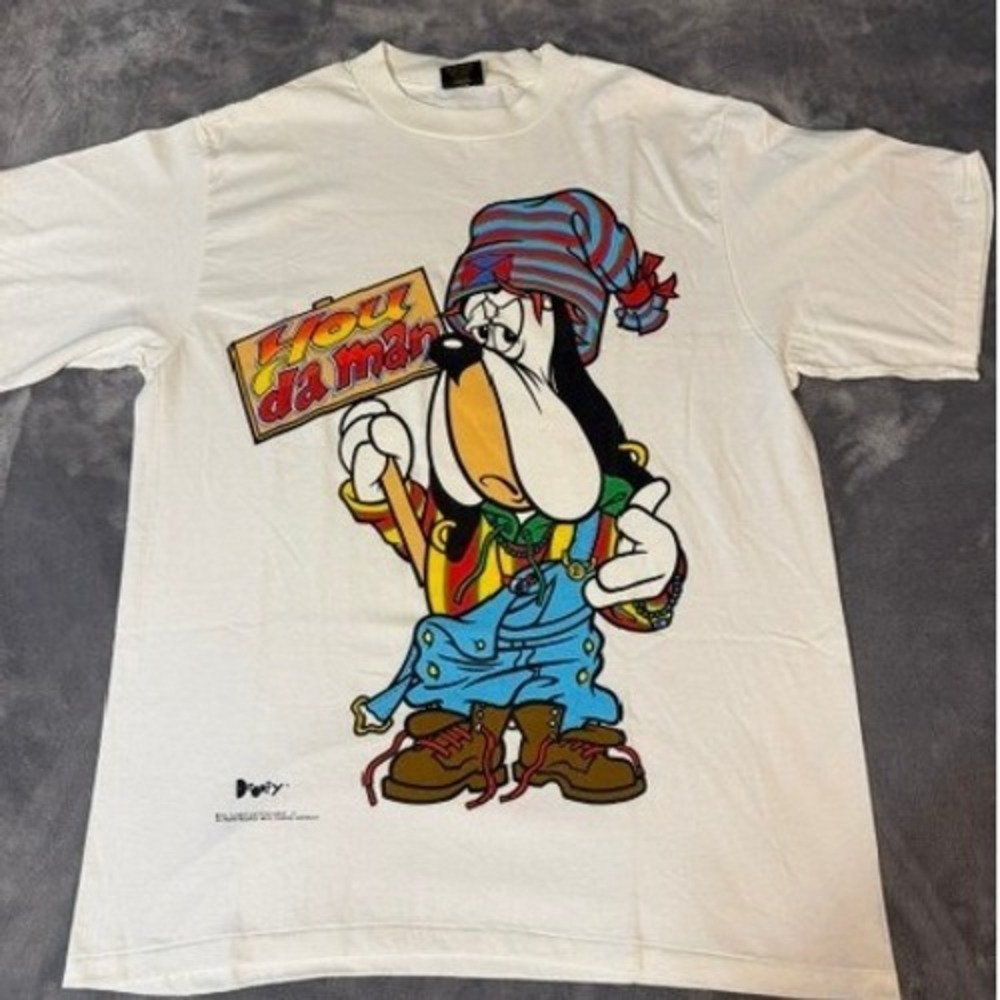 Vintage 1993 Droopy Dog You Da Man T Shirt Changes White Single Stitch XL Mens